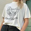 Kartal Baskı T-shirt Kadın Giysileri Yuvarlak Boyun Kısa Kollu Yumuşak Pamuk Sıradan Vintage Tee Top Yaz Rock N Roll Street Giyim Klasik Lüks Tshirt Şık Tops