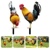 Garden Decorations 2 Pcs Decorative Inserts Outdoor Decoration Animal Chicken Yards Acrylic Stake Wood Pile