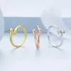 Ringen BISAER 925 Sterling Zilver Verstelbare Open Ringen Gouden Knuffel Liefde Rose Ontwerp Voor Mode Vrouwen Feestcadeaus Originele Sieraden