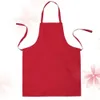 Schorten 2 Stuks Pure Kleur Halsband Bib Schort Waterdicht Restaurant en Thuis Keukenschort 60x70cm (Rood)