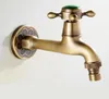 High Quality Antique Brass Jade Decorative Faucets Single Cold Bibcocks Washing Machine Tap Outdoor Garden Faucet2415841