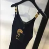 Robe décontractée d'été jupe de créateur femmes de luxe sexy col en V sans manches boucle en métal robes à bretelles tricoté robe portefeuille de hanche