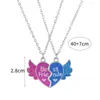 Pendant Necklaces 2Pcs/set Watermelon Cactus Unicorn Cat Heart Animal Girl BFF Necklace For 2 Friends Kids Friendship Jewelry Gifts