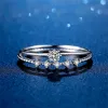 Anneaux TBCYD 3mm Moissanite bague ensemble pour femmes S925 en argent Sterling 18K plaqué or blanc diamant mariage ensembles de mariée bijoux à la main cadeau