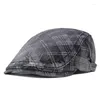 Bérets Quatre Saisons Denim Imprimé Géométrique Sboy Casquettes Casquette Plate Casquette Hommes Et Femmes Peintre Béret Chapeaux 170