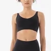 Traje de yoga Sujetador de nylon Top Mujeres Sexy Deportes apretados Fitness Ropa interior de mujer Almohadilla de pecho extraíble anti-vibración