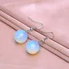 Dangle Küpeler Açık Mavi Opal Taş Taş Gem Küpe Küpe Müte Mücevher Kristal Damla Kadınlar için Pentientes Mujer