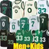 Jayson 0 Tatum Basketbol Formaları 2024 Jaylen 7 Kahverengi Larry 33 Bird City Green Edition Erkekler Çocuk Jersey All-Star