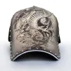 Zestawy oryginalne druk 3D w chińskim stylu smoka Peafowl Elephant Skull Eagle Baseball Cap Men Men Mash