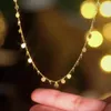 Kedjor verkliga 18k guld justerbar hänghalsband ren au750 glänsande rund tallrik fin smycken gåva för kvinnor