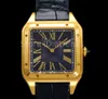 Super Top Fashion Quartz Watch Men Women Gold Silver Dial Sapphire Glass Crocodile Leather Strap Wristwatch Classic Square Design Ladies Casual Clock 170K