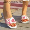 Slippers Large size flat bottomed slippers for women in 2024 new casual checkerboard style beach sandals for women T240220