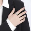 Ringar roterbar ring för män och kvinnor 8mm bredd vit volfram karbid modepar juvelery med CZ -stenar, anpassad, gratis frakt