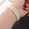 Charmarmband 8x/set Elastic Pearl Wrist Corsage Bands DIY Flower Decoration for Wedding Party Dropship