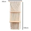 Tapisseries Boho tissé étagère en bois tapisserie coton corde mur flottant exécution exquise minimaliste et durable