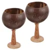 Verres à vin 2 pièces, tasse en noix de coco, bols à salade en bois, récipient gobelet d'eau, coquille, décoration de Banquet à domicile élégante