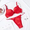 Damesslipje 2-delig Comfort Plus Size Lingerieset Damesondergoed Sexy push-up arm voor