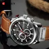Curren 8291 chronographe montres montre en cuir décontractée pour hommes mode militaire Sport hommes montre-bracelet Gentleman horloge à Quartz Q0524224F