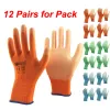 Rękawiczki Nmsafety 24 sztuki/12 par rękawiczki robocze PU Palmowe rękawiczki dla kobiet dla kobiet zapasy w miejscu pracy w miejscu pracy