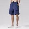 Men's Shorts Solid Color Sports Loose Thin Paragraph Tie Band Workout Pocket Casual Outfits For Men Y Mens