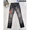 Designer Mens Amirs Jeans High Street Hole Star Patch Men's Womens Amirs Star Brodery Panel Byxor Stretch Slim Fit Byxor Jean Pants New Style 67