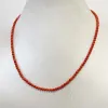 Halsketten Luxus 3MM Orange Korallen Halskette Kleine Größe Edelstein Stein Frauen Hochzeit Liebe Collare Winzigen Edelstein Schmuck