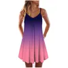 Casual Dresses Women Summer Sundress Sexy V Neck Sleeveless Button Pleated Large Hem Female Boho Knee-length Dress Loose