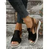 Sandals Large size grass woven high heeled sandals for women in 2023 new thick soled fish mouth Roman shoes one line buckle high heeled womens sandals T240220