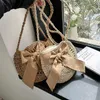 Shoulder Bags Bow Design Straw Crossbody Bag Raan Woven Soulder Bags Fasion Kniing Summer Beac Bag Travel Small andbag Boemia BolsaH24220