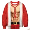 メンズセーターメンズ面白いノーリーugいセクシーな筋肉印刷カジュアルクリスマスジャンパー秋の冬プラスサイズ2021フェスティバルクリスマスプローバーDhie8