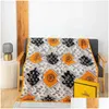 Blankets Blanket Designer Softs Letter Logo Winter Children Adt Warm Sofa Sheet Office Home Drop Delivery Garden Textiles Dh4Qh