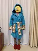 Enfant Jacquard vêtements de nuit Robes garçon Robe baroque avec ceinture enfants filles Robe de bain épais Robes de chambre pour 7 -11 ans