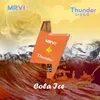 Vaper Desechable Mrvi Thunder 11000 Puflar Tek kullanımlık Vape Vaper 15K VAPER 20K Elektronik Sigara 19ml Kapasite Vs Vapsolo Razz Bar Vapes