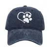 Ball Caps Love Heart Dog Claw Baseball Cap 2024 Women Men Casual Snapback Hat Girl