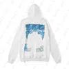 Tasarımcı Hoodie Erkekler Hoody Sweatshirt Y2K Hoodies Erkek Giysileri Moda USA High Street Hooded Pullover Kazak Hip Hop Offes -Beyaz Erkek Hoodie