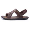 Sandals Old Man 2024 Summer 40-50 Years Men's Middle-aged Non-slip Soft Bottom Dad And Slippers