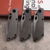 Couteau pliant haut de gamme ST SNG D2 Stone Wash Tanto Point Blade CNC TC4 Poignée en alliage de titane Rondelle à roulement à billes EDC Couteaux de poche