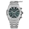 AP Wristwatch Mens WIST WATW WAKN WODNIE 26240st 50. rocznica zielona płyta Three Oczy Chronograph Automatyczna mechaniczna męska płyta zegarkowa 41 mm Automatyczna pochodnia