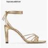 JC Jimmynessità Choo Antia Summer Brands Nappa Designer Sandali in pelle Shoe Donne Regolabile caviglia Cravatta High Teli Abito da sposa da sposa Gladiator Sanda Sanda