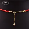 Necklaces GLSEEVO Natural Freshwater Pearl Necklace Female Coral Necklace Necklace Party Birthday Gift Pendant Style Simple Jewelry GN0278