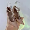 Kırmızı Slingback Pompalar Klasikler Stud Stiletto Topuk Pompası Tek Ayakkabı Kadın Tasarımcı Marka Elbise Ayakkabı Ofis Lüks Tasarımcı Ünlü Seksi Siparişli Ayak Parmağı Gelin Düğün