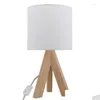 Bordslampor Nestplatser Stativ Lamp med klassisk vit tygskugga 16.75H Drop Leverany Lights Lighting Indoor Dhuxa