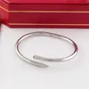 Nail Fashion Cuff Bracelet for Men Women Couple Gold Bangle Designer Jewelry Valentine's Day Gift