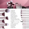 BS-Mall Makeup Brush Set 18 PCS Premium Syntetic Foundation Powder Concealers Eye Shadows Blush Makeup Brushes With Black Case (B-Purple)