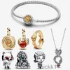 Halloween Nowe projektant bransoletki dla kobiet biżuteria DIY Fit pandoras bransoletka kolczyka złota pierścień Dragons Glass Charm Naszyjnik
