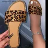 Pantofole Pantofole piatte extra large con stampa leopardata per infradito da spiaggia traspiranti estive da donna T240220