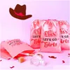 Otros suministros para fiestas de eventos Paquete de 12 Lets Go Girls Kit de resaca Favor de fiesta Bolsas de regalo Decoración de vaquera rosa Despedida de soltera Novia Gallina S Dhmgc