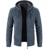 Maglioni da uomo Cappotto invernale Maglione di cashmere caldo Cardigan lavorato a maglia Cappotto sportivo casual di alta qualità con cerniera con cappuccio Abbigliamento da uomo Maglione maschile