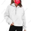 LULULEMENI Autumn Winter Yoga Suit Scuba Hoodie Half Zip Women's Sports Sweater Loose Gym Jacket Fiess Short Plush Coat Sweatshirm 2023