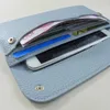 Plånböcker pu läder lång kvinnor plånbok litchi rippel mode enkel tunt snap -knapppåse korthållare kvinnlig handväska pengar koppling väska